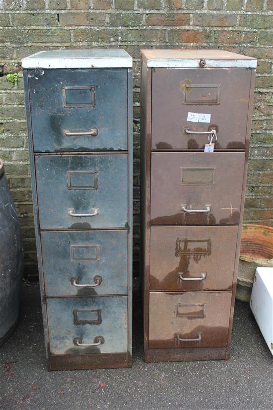 2 metal filing cabinets